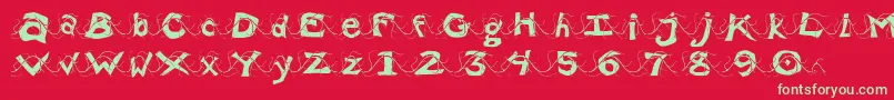 Wlentanglemental Font – Green Fonts on Red Background