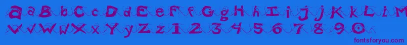 Wlentanglemental Font – Purple Fonts on Blue Background