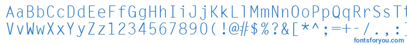 フォントUkrmonospaced – 白い背景に青い文字