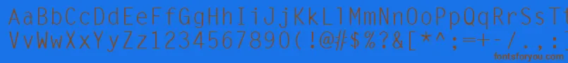 Czcionka Ukrmonospaced – brązowe czcionki na niebieskim tle