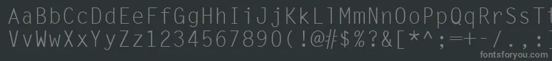 フォントUkrmonospaced – 黒い背景に灰色の文字