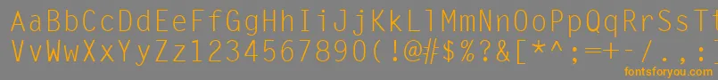 フォントUkrmonospaced – オレンジの文字は灰色の背景にあります。