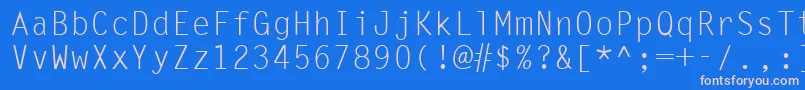 Ukrmonospaced Font – Pink Fonts on Blue Background