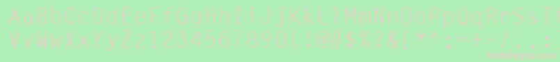 Ukrmonospaced-fontti – vaaleanpunaiset fontit vihreällä taustalla