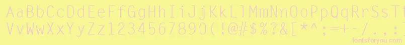 Ukrmonospaced-fontti – vaaleanpunaiset fontit keltaisella taustalla