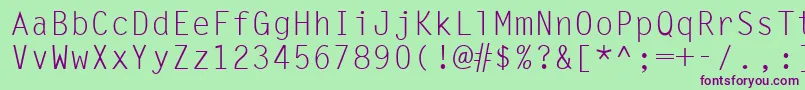 フォントUkrmonospaced – 緑の背景に紫のフォント