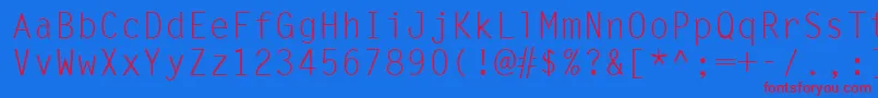 フォントUkrmonospaced – 赤い文字の青い背景