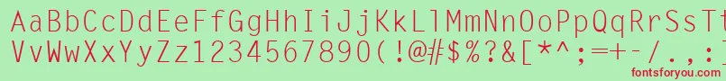 Шрифт Ukrmonospaced – красные шрифты на зелёном фоне