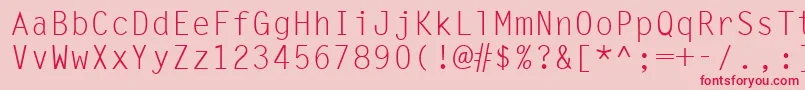 フォントUkrmonospaced – ピンクの背景に赤い文字