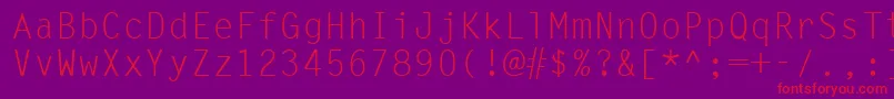 フォントUkrmonospaced – 紫の背景に赤い文字