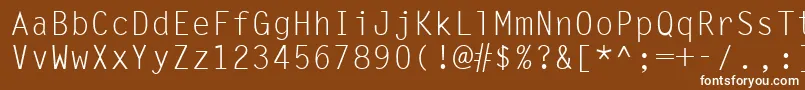 Czcionka Ukrmonospaced – białe czcionki na brązowym tle