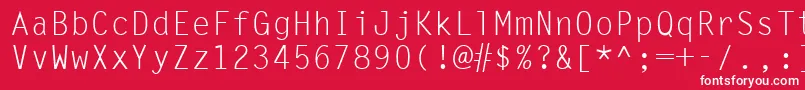 Fonte Ukrmonospaced – fontes brancas em um fundo vermelho