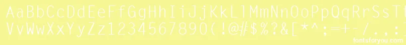 フォントUkrmonospaced – 黄色い背景に白い文字