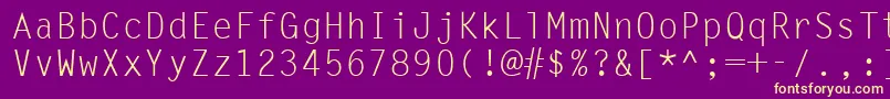 Fonte Ukrmonospaced – fontes amarelas em um fundo roxo