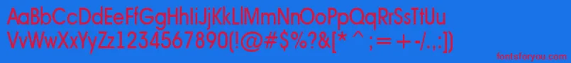 AAvantetcknr Font – Red Fonts on Blue Background