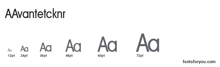 Размеры шрифта AAvantetcknr