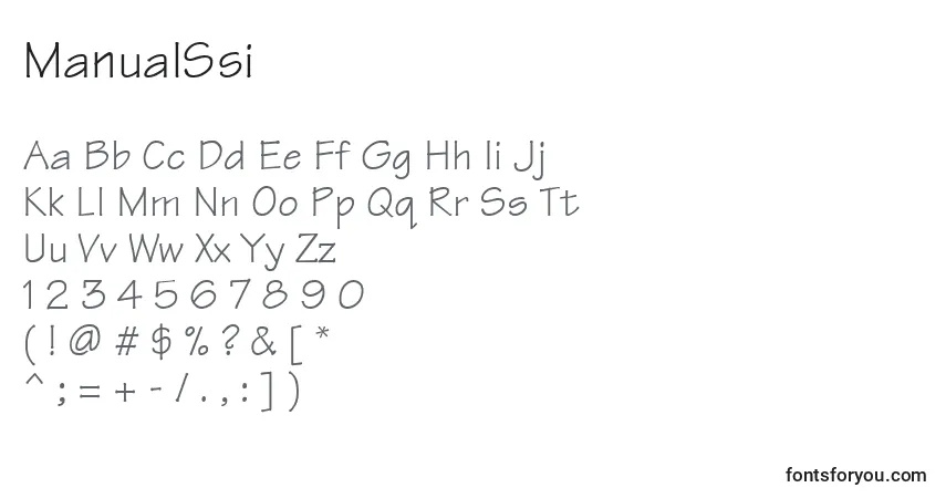 Fuente ManualSsi - alfabeto, números, caracteres especiales