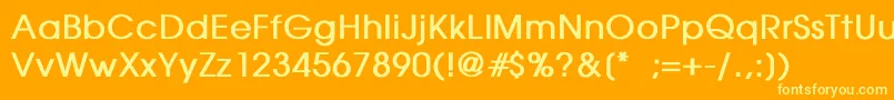 Czcionka AvantgardeBold – żółte czcionki na pomarańczowym tle