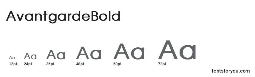 AvantgardeBold Font Sizes