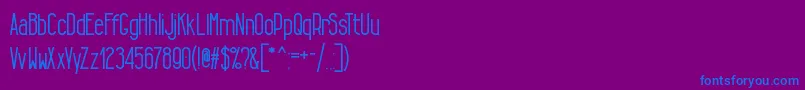 TallLean-Schriftart – Blaue Schriften auf violettem Hintergrund