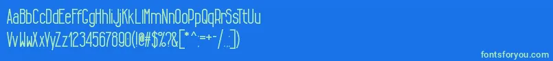 TallLean Font – Green Fonts on Blue Background