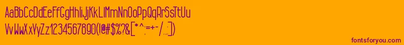 TallLean-Schriftart – Violette Schriften auf orangefarbenem Hintergrund