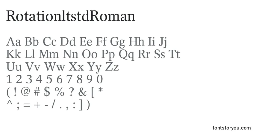 Шрифт RotationltstdRoman – алфавит, цифры, специальные символы