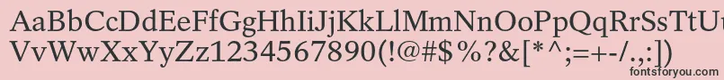 フォントRotationltstdRoman – ピンクの背景に黒い文字