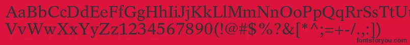 フォントRotationltstdRoman – 赤い背景に黒い文字