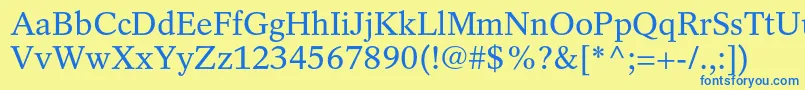 RotationltstdRoman Font – Blue Fonts on Yellow Background