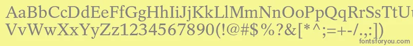 フォントRotationltstdRoman – 黄色の背景に灰色の文字