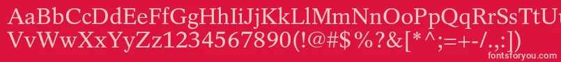 RotationltstdRoman Font – Pink Fonts on Red Background