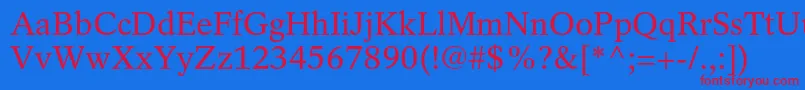 RotationltstdRoman Font – Red Fonts on Blue Background