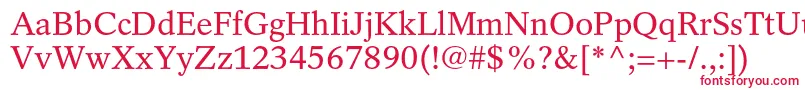 RotationltstdRoman-Schriftart – Rote Schriften auf weißem Hintergrund