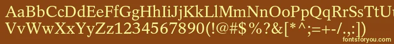 RotationltstdRoman Font – Yellow Fonts on Brown Background