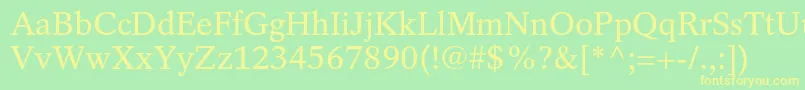 フォントRotationltstdRoman – 黄色の文字が緑の背景にあります
