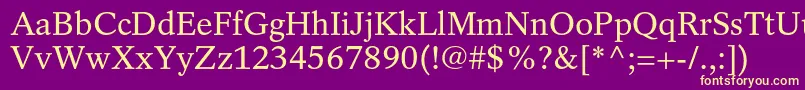 RotationltstdRoman Font – Yellow Fonts on Purple Background