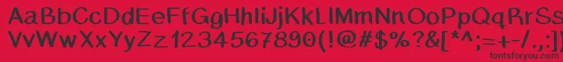フォントCaballar – 赤い背景に黒い文字