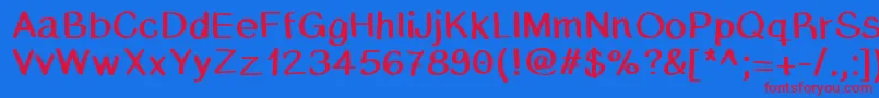 Caballar Font – Red Fonts on Blue Background