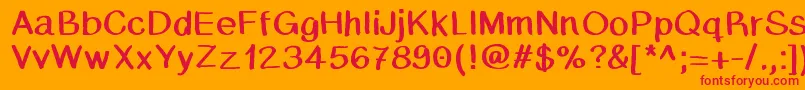 Caballar Font – Red Fonts on Orange Background