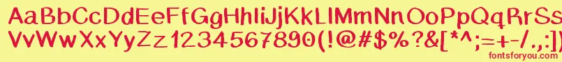 Caballar Font – Red Fonts on Yellow Background