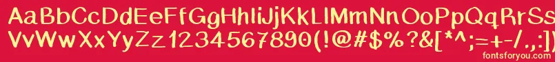 Caballar Font – Yellow Fonts on Red Background