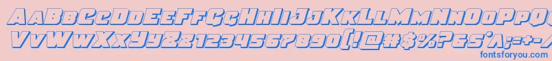 Justice3D Font – Blue Fonts on Pink Background