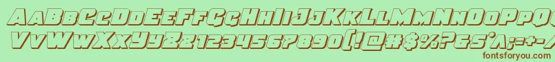 Justice3D Font – Brown Fonts on Green Background