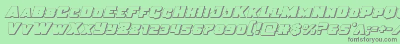 Justice3D Font – Gray Fonts on Green Background