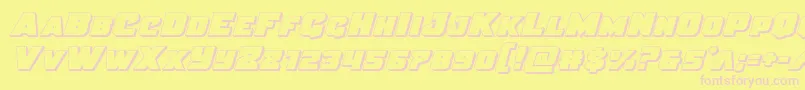 Justice3D Font – Pink Fonts on Yellow Background