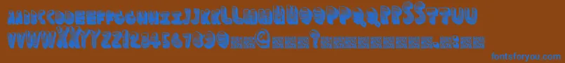 Funspace Font – Blue Fonts on Brown Background
