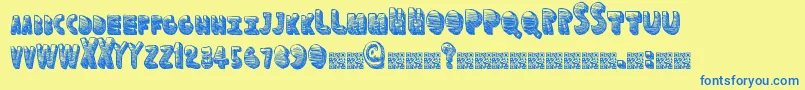 Funspace Font – Blue Fonts on Yellow Background