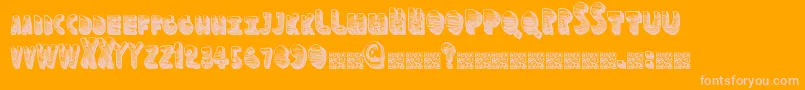 フォントFunspace – オレンジの背景にピンクのフォント
