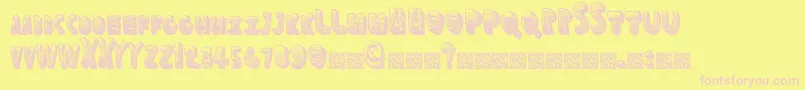 Funspace-Schriftart – Rosa Schriften auf gelbem Hintergrund